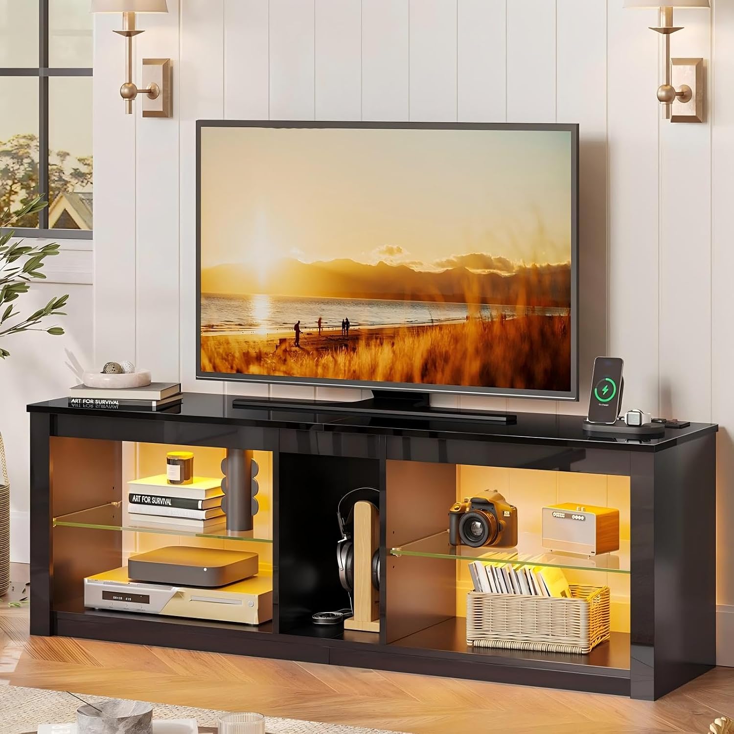 Gaming Console Entertainment Center - Led Tv Stand Fits 55 60