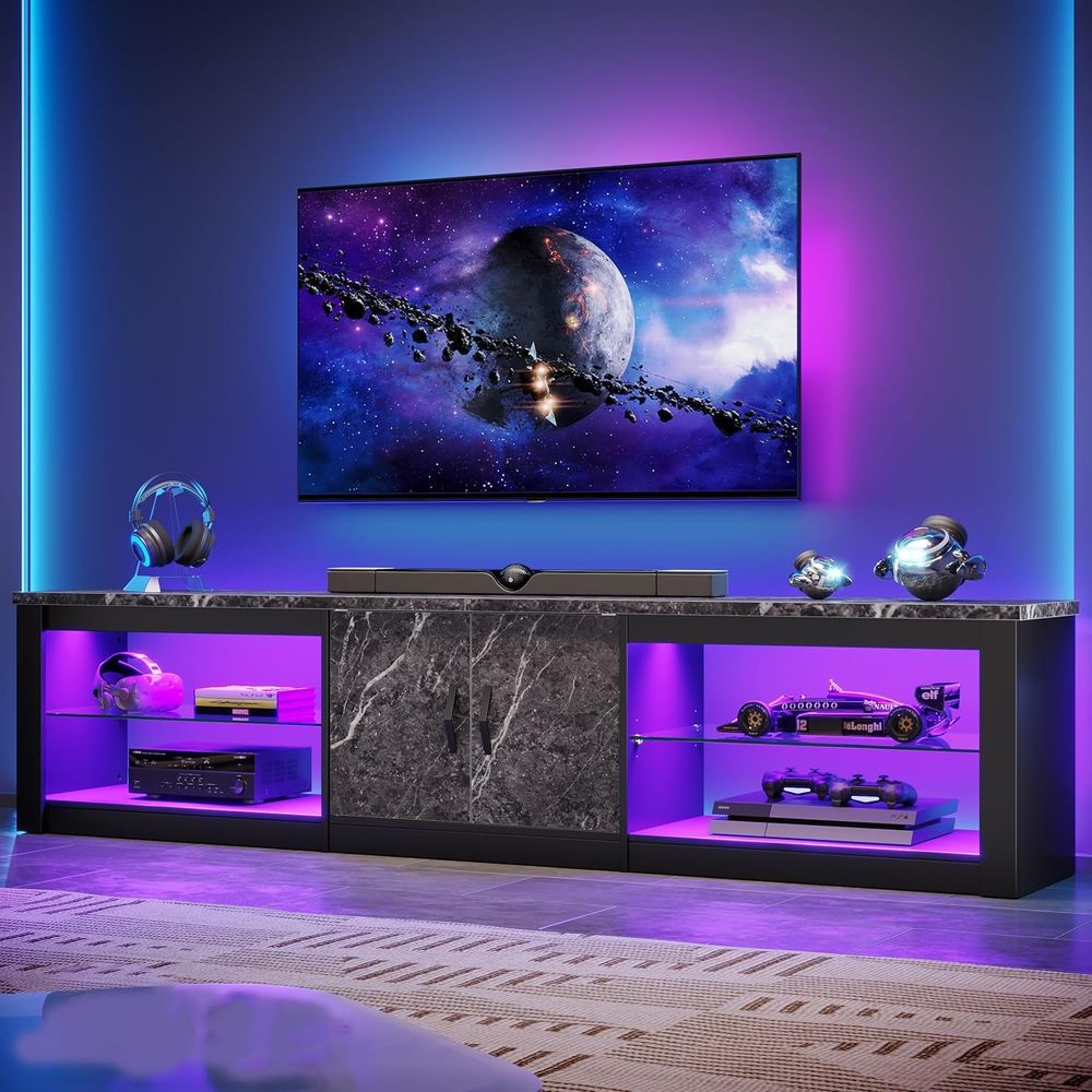 Gaming Console Entertainment Center - 80 Inch TV Stand or 75/85/86