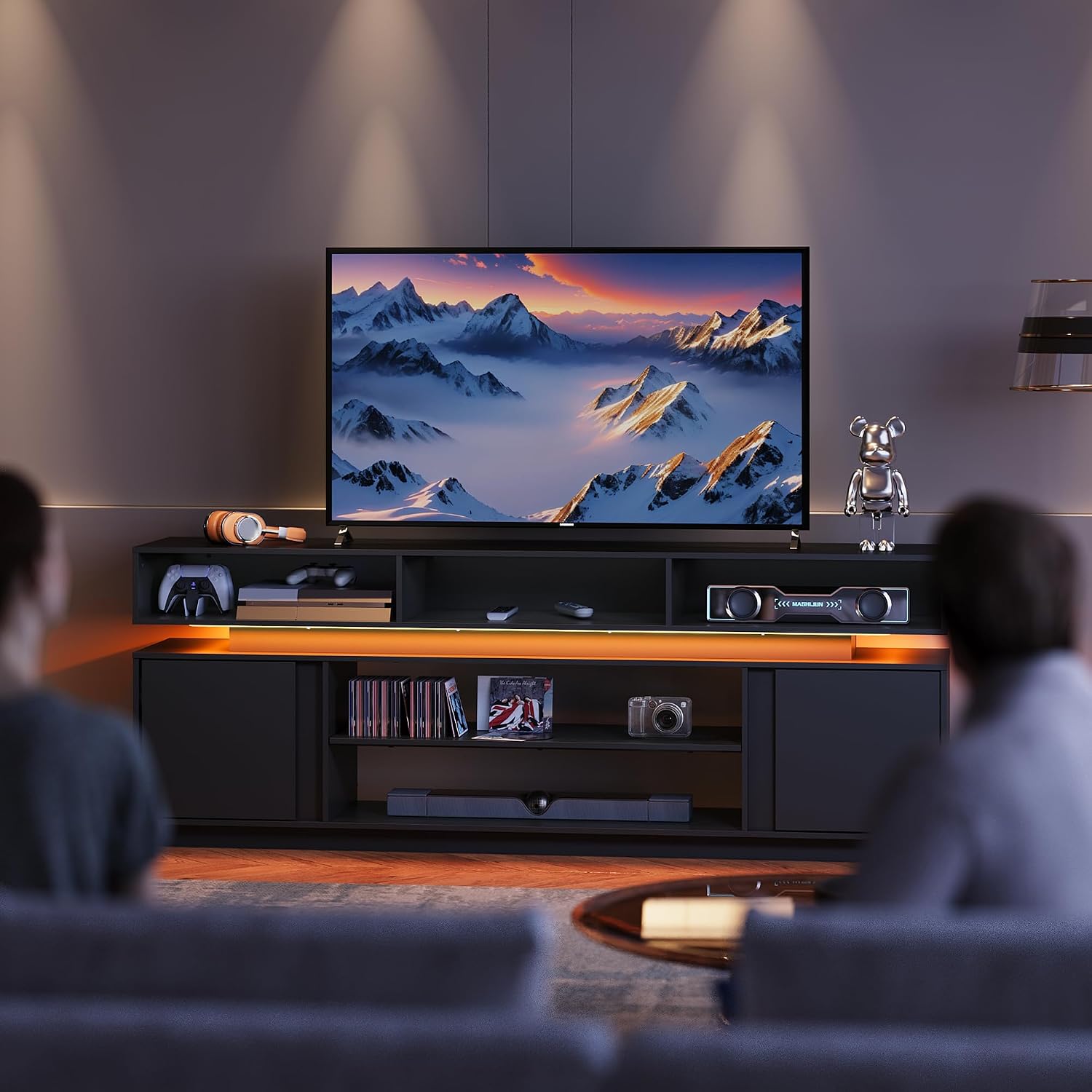 Modern TV Stand 75 Inch Entert - Gaming Console Entertainment Center recension och pris