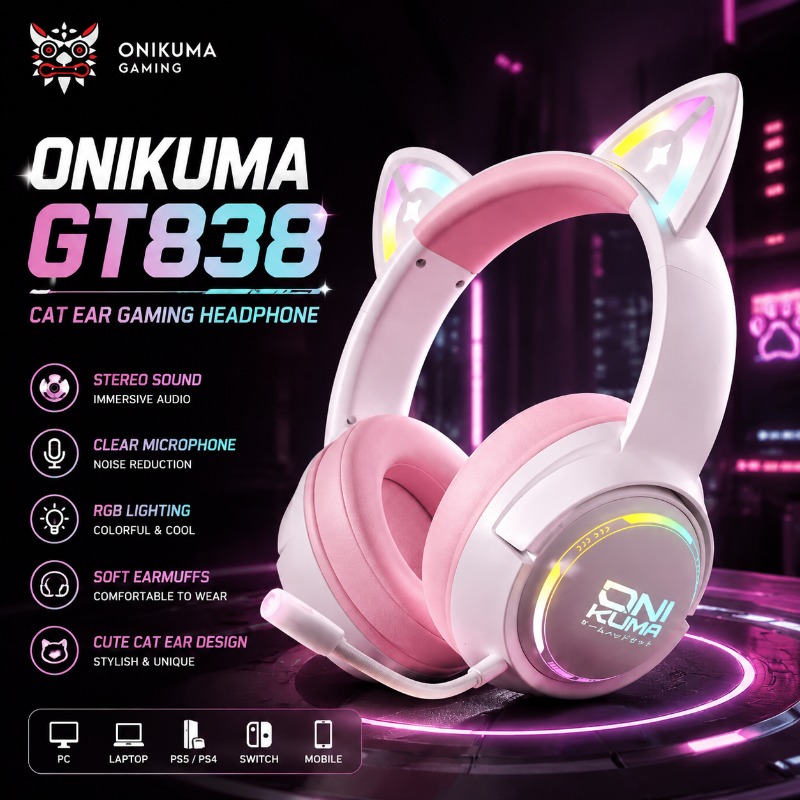 ONIKUMA GT838 Gaming Headset C - Gaming Console Apple recension och pris