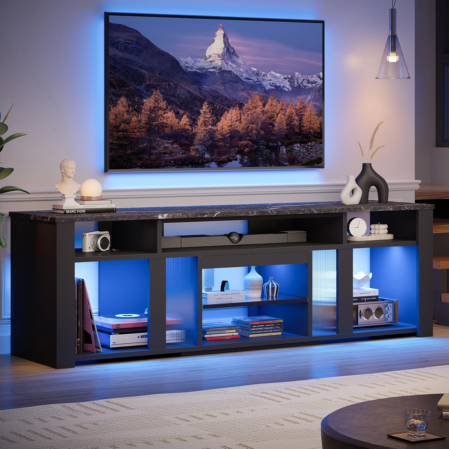 80 Inch TV Stand for 85 Inch T - Gaming Console Entertainment Center recension och pris