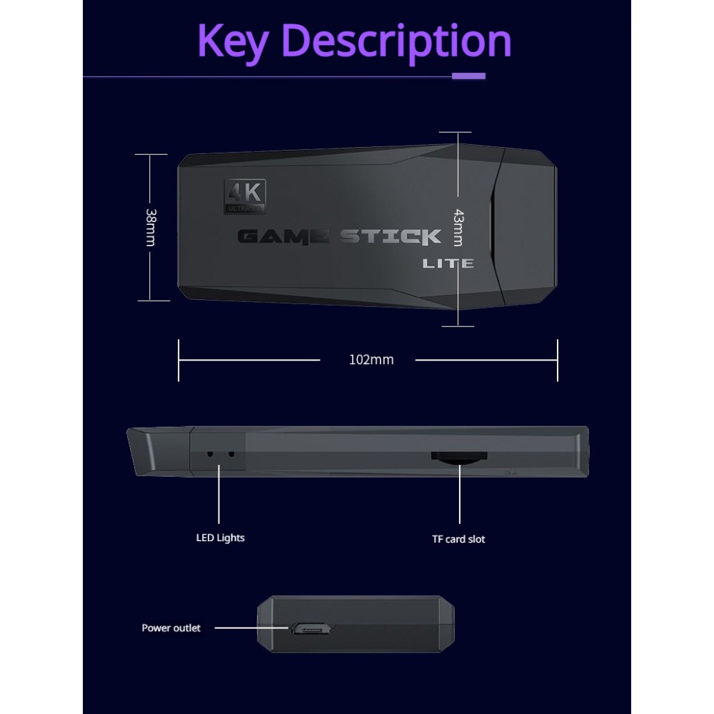 Portable 4K Retro Game Stick C - Gaming Console Sale recension och pris