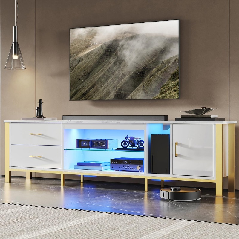 Bestier TV Stand for 75/80/85  - Gaming Console Entertainment Center recension och pris
