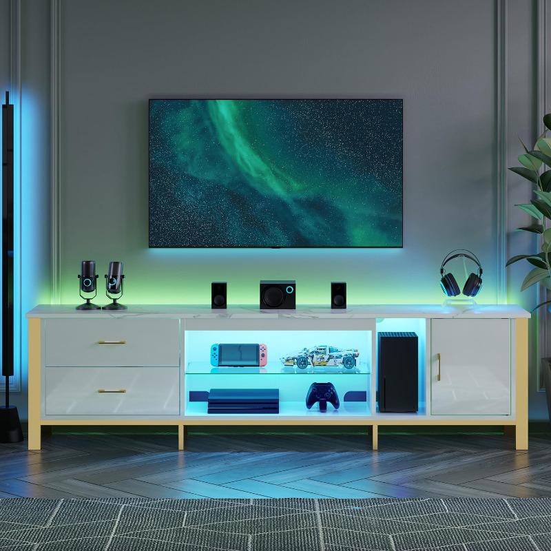 Bestier TV Stand for 75/80/85  - Gaming Console Entertainment Center recension och pris