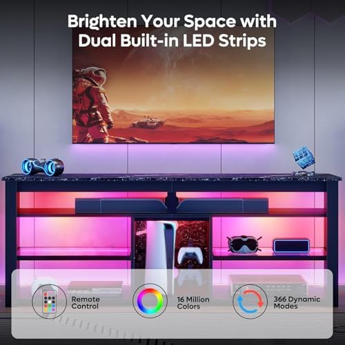 TV Stand for 70 inch TV, Tall  - Gaming Console Entertainment Center recension och pris
