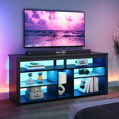 LED Tall TV Stand, Entertainme - Gaming Console Entertainment Center recension och pris