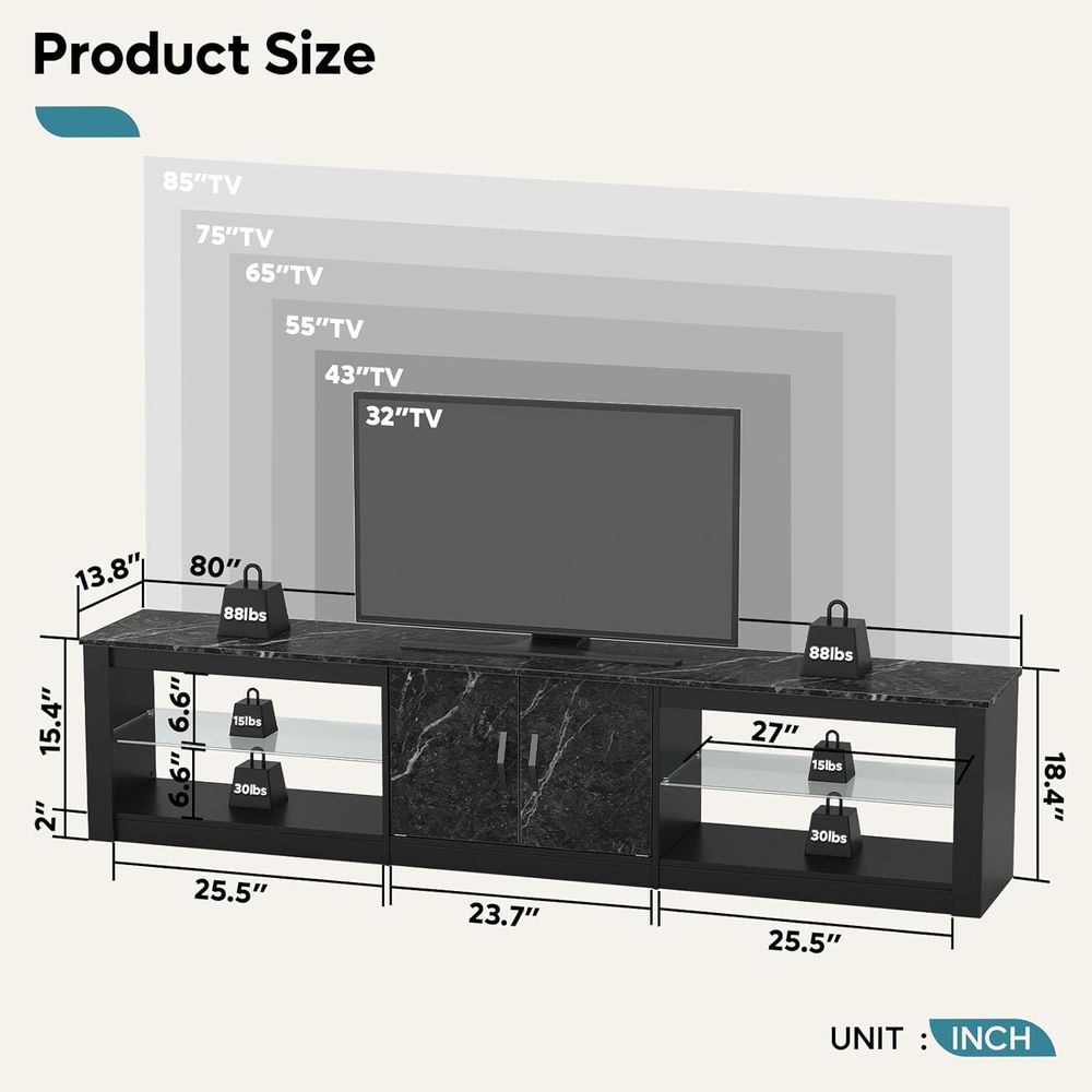 80 Inch TV Stand or 75/85/86 i - Gaming Console Entertainment Center recension och pris