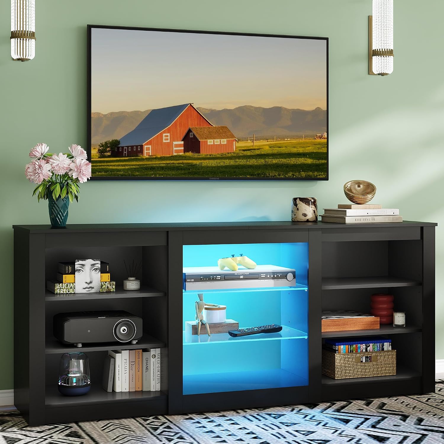 Modern TV Stand Entertainment  - Gaming Console Entertainment Center recension och pris