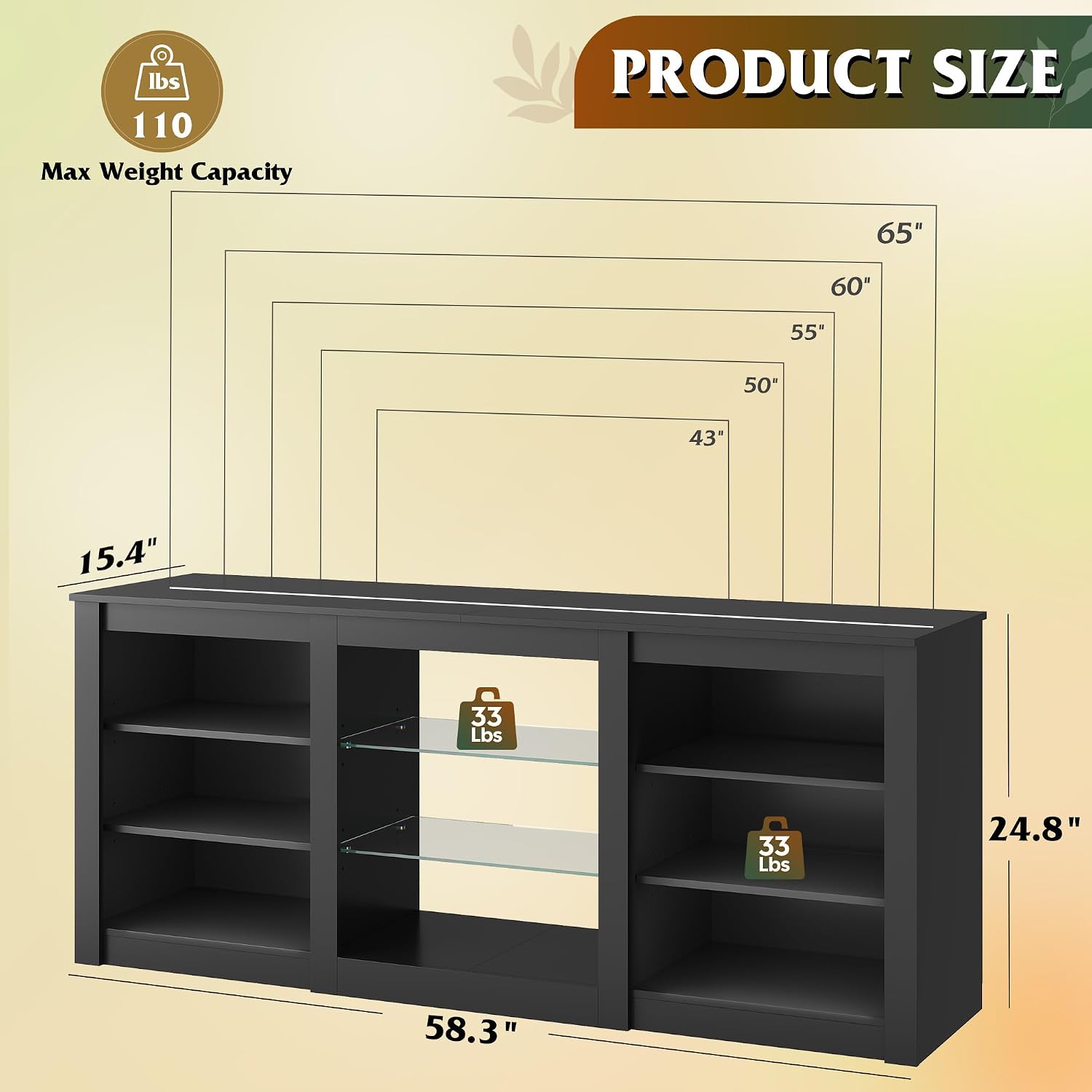 Modern TV Stand Entertainment  - Gaming Console Entertainment Center recension och pris