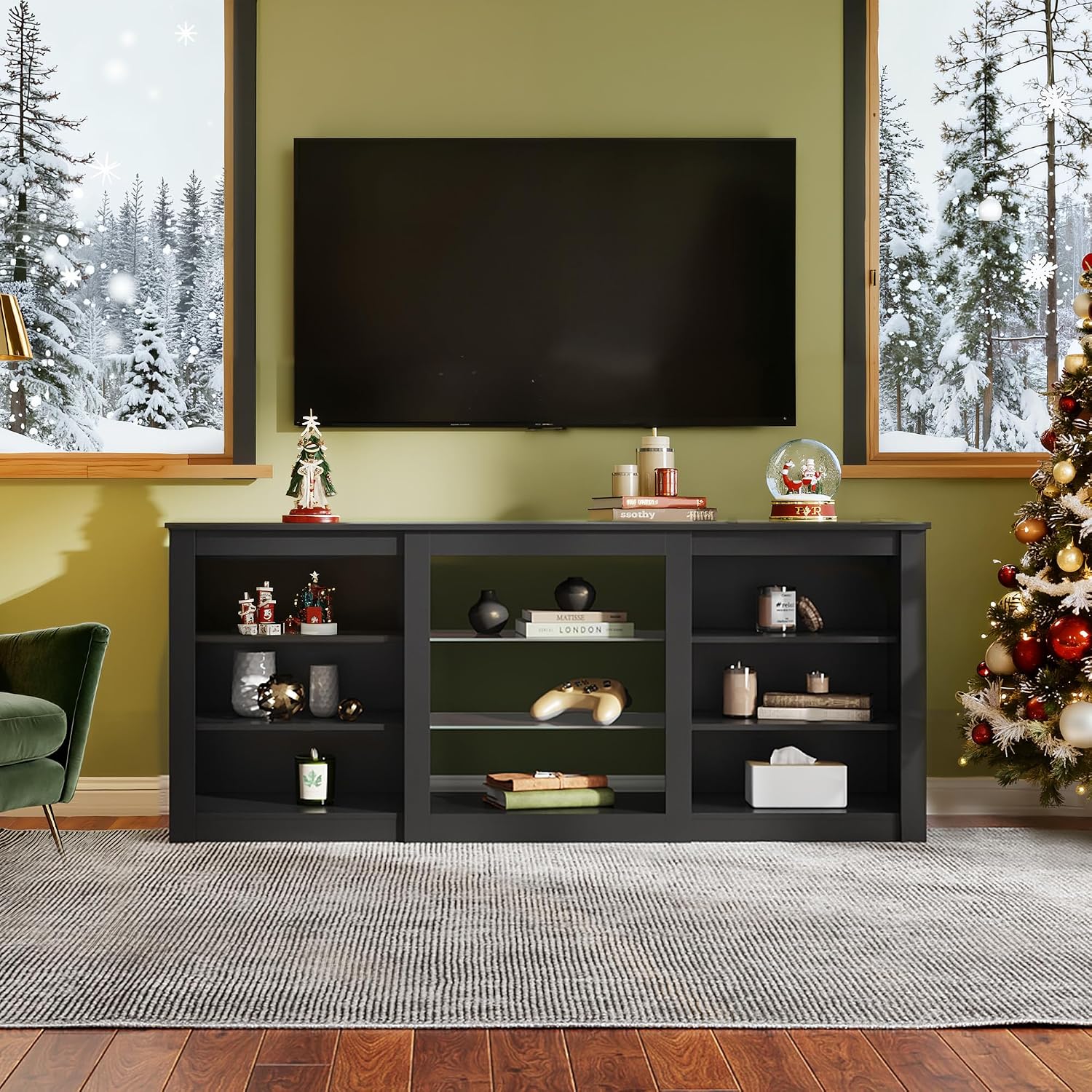 Modern TV Stand Entertainment  - Gaming Console Entertainment Center recension och pris