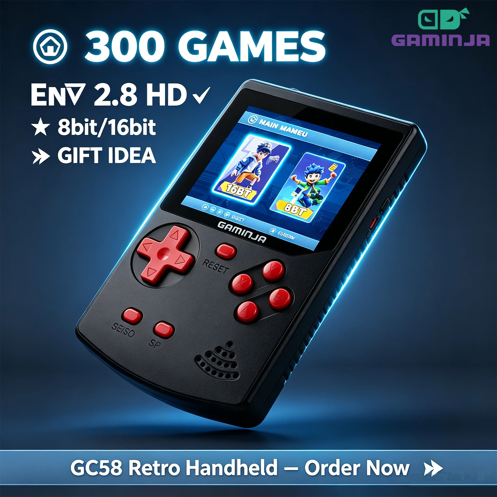 GAMINJA Handheld Game Console  - Gaming Console For Kids recension och pris